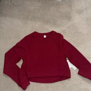 Zella Burgundy Crew Neck Sweater